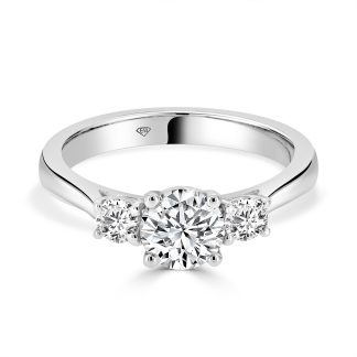 Round Cut Diamond Trilogy 0.71 CtRound Diamond Trilogy Engagement Ring