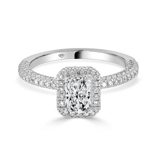 Radiant Cut Diamond Halo 0.70 CtRadiant cut engagement ring