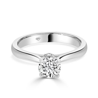 Engagement Ring with Round Brilliant Cut Diamond and Donut Setting 0.70 CtRound Diamond Engagement Ring