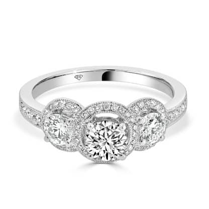 Milgrain engagement ring