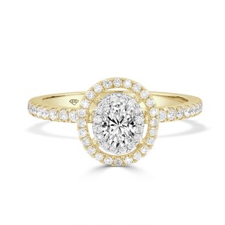 Oval Cut Double Halo Diamond Engagement RingOval Diamond Double Halo Engagement Ring
