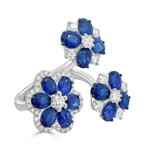 Sapphire and Diamond Floral Dress Ring