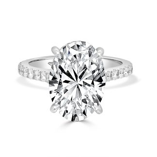 Oval-Cut Lab-Grown Diamond Engagement Ring – 5.00 CaratLAB DIAMOND ENGAGMENT RINGS