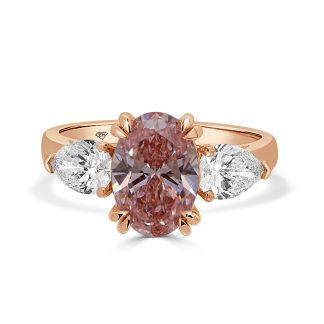 Pink Lab-Grown Diamond Ring Lab Diamonds in 18kt Rose GoldPink lab-grown diamond ring in 18kt rose gold