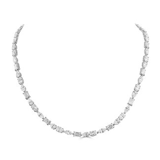 Emerald, Marquise, Pear, and Oval Cut Diamond NecklacePear Radient Marquise and Oval diamond necklace