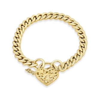 Woman Chain Bracelet 9ct Yellow Gold Vintage Charm Meets Modern GlamGold heart chain bracelet