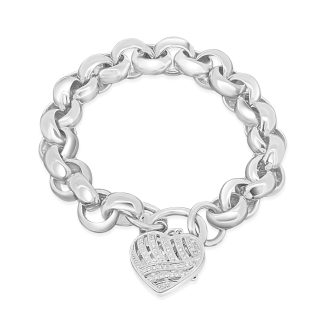 White Gold Chain Bracelet, Natural Diamonds Bold Beauty with Timeless SparkleWhite gold diamond chain bracelet