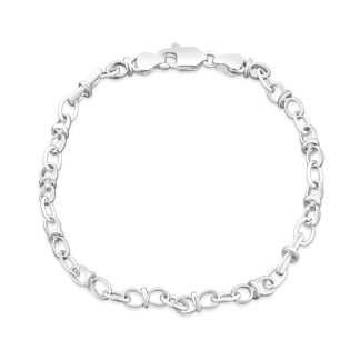 White Gold Bracelet 9ct Chain with Contemporary Texture9ct white gold chain bracelet