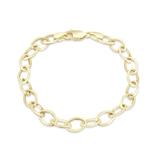 Gold Chain Bracelet 9ct Yellow Gold with Classic Oval Links