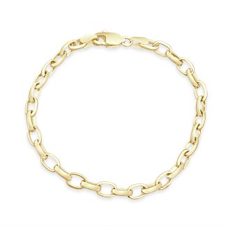 Gold Chain Bracelet, 9ct Your Everyday Signature in Yellow GoldYellow gold flat link bracelet