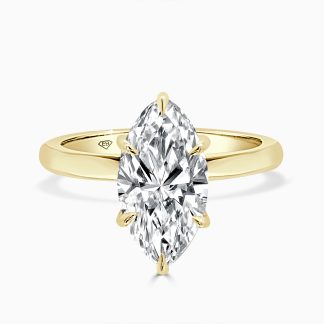 Marquise Lab Diamond Ring Elegant Yellow Gold Design2 carat marquise lab diamond ring