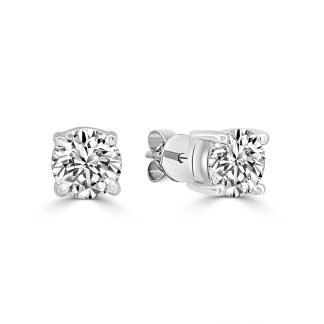 White Gold Natural Diamond EarringWhite gold solitaire diamond earring