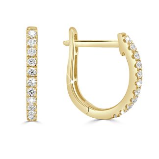 18kt Yellow Gold Hoop Earrings in Natural DiamondsGold hoop earrings with diamond accents