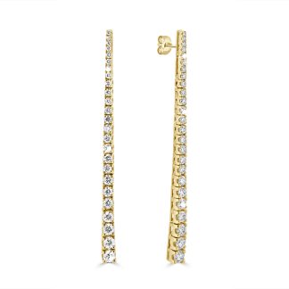 Yellow Gold and Diamond Drop Earrings Natural Brilliance in MotionYellow gold diamond drop earrings