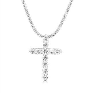 White Gold Diamond Cross PendantWhite gold cross pendant