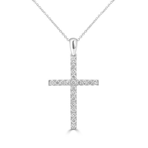 White Gold Diamond Cross A Radiant Symbol of Faith and Style