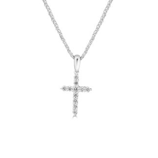 Petite White Gold Diamond Cross PendantPetite white gold diamond cross