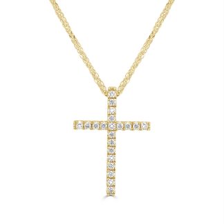 Religious Pendant Faith and Elegance in 18kt Yellow GoldReligious gold pendant with diamonds