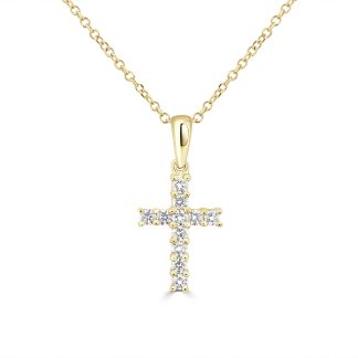 Diamond Cross Pendant Elegant Radiance in 18kt Yellow GoldDiamond cross pendant gold