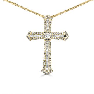 Yellow Gold Cross Pendant Timeless Faith and BrillianceYellow gold cross pendant