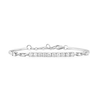 18Kt White Gold & Natural Diamonds BangleWhite gold diamond bangle