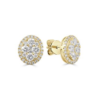 Diamond Stud Earrings Natural Diamonds in 18kt Yellow GoldYellow gold diamond stud earrings