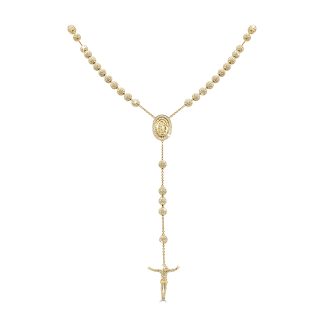 Rosary Necklace 18kt Yellow Gold with Natural DiamondsGold rosary with diamonds