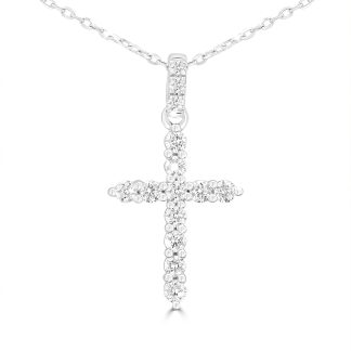 A Symbol of Strength and Sparkle 18Kt Diamond Cross PendantDiamond cross pendant white gold
