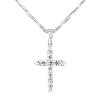 Diamond Cross Pendant in 18Kt White Gold A Symbol of Grace, Made to LastWhite gold diamond cross pendant