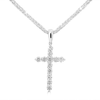 Diamond Cross Pendant Gold Refined Faith in 18Kt BrillianceGold diamond cross pendant