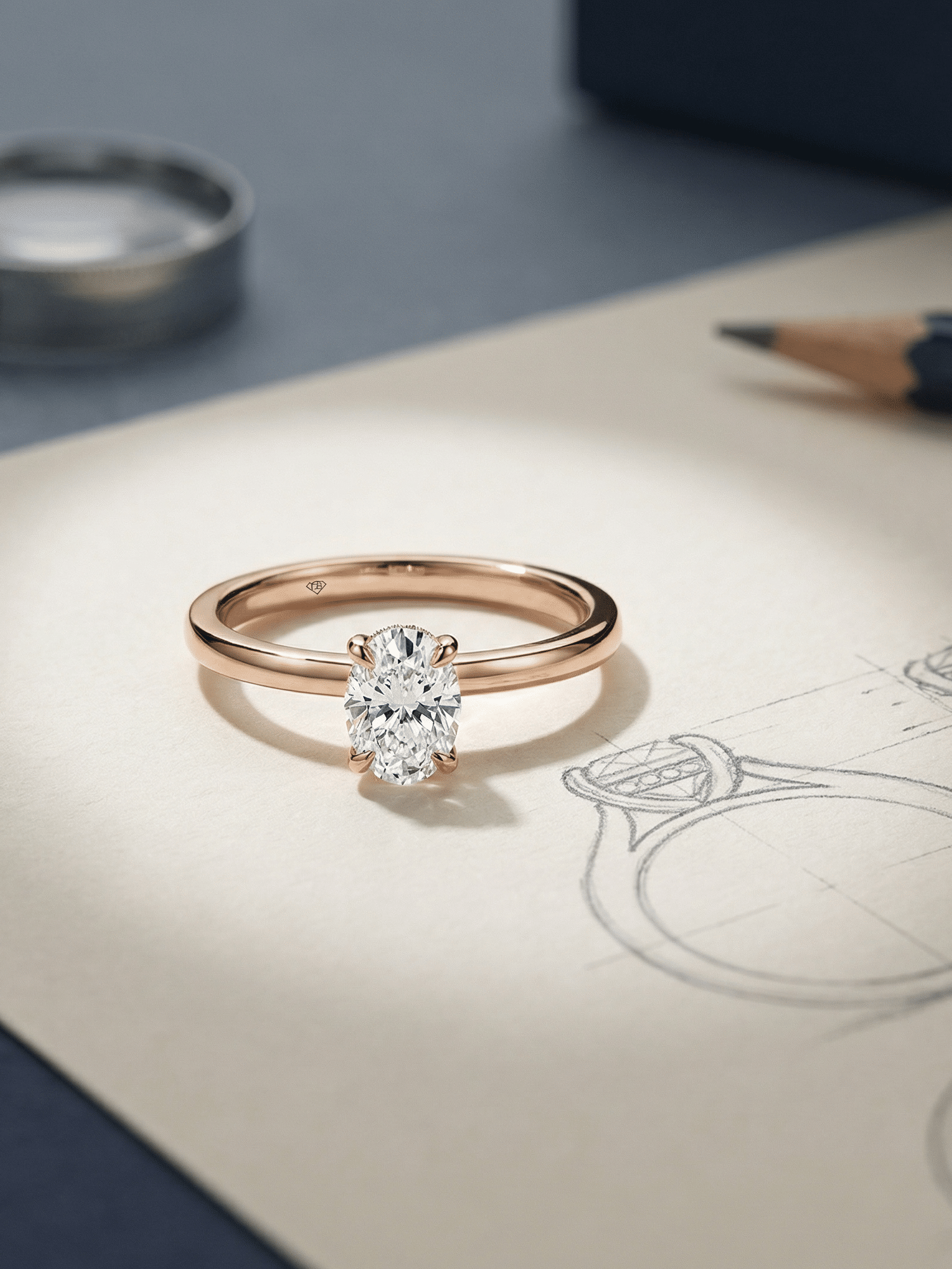 Oval cut engagement ring