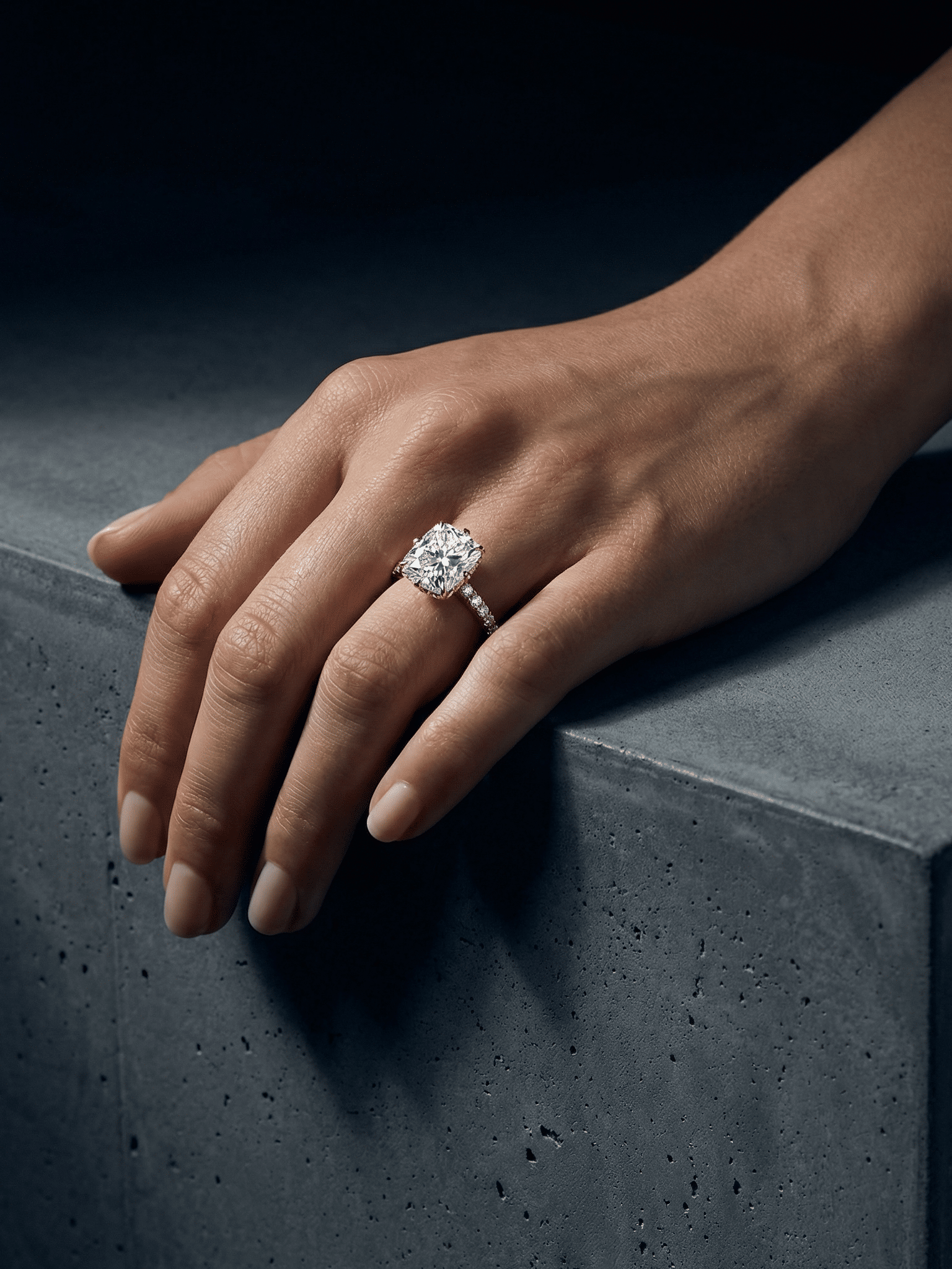 18kt Rose Gold Engagement Ring with Cush…