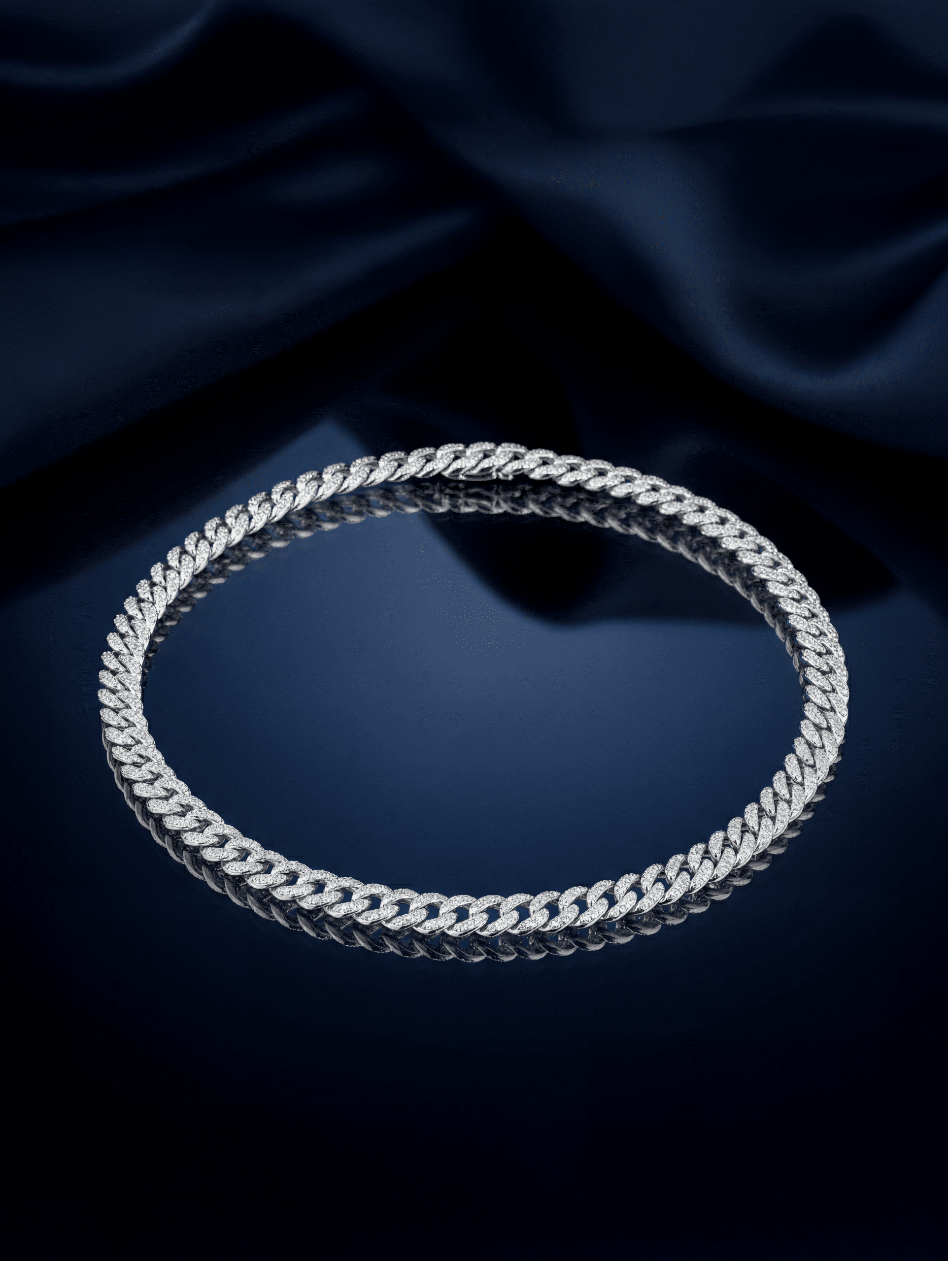 18kt Birds Eye And Curb Link Chain 24 Gr