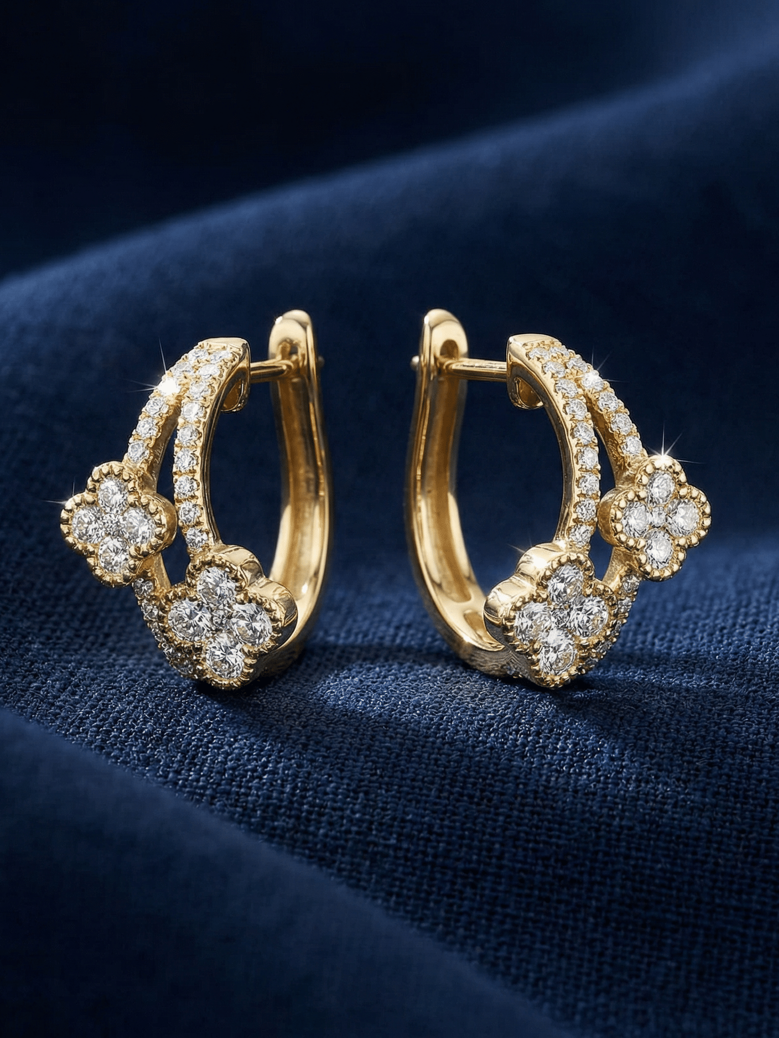 Diamond Hoop Earrings 18kt White Gold