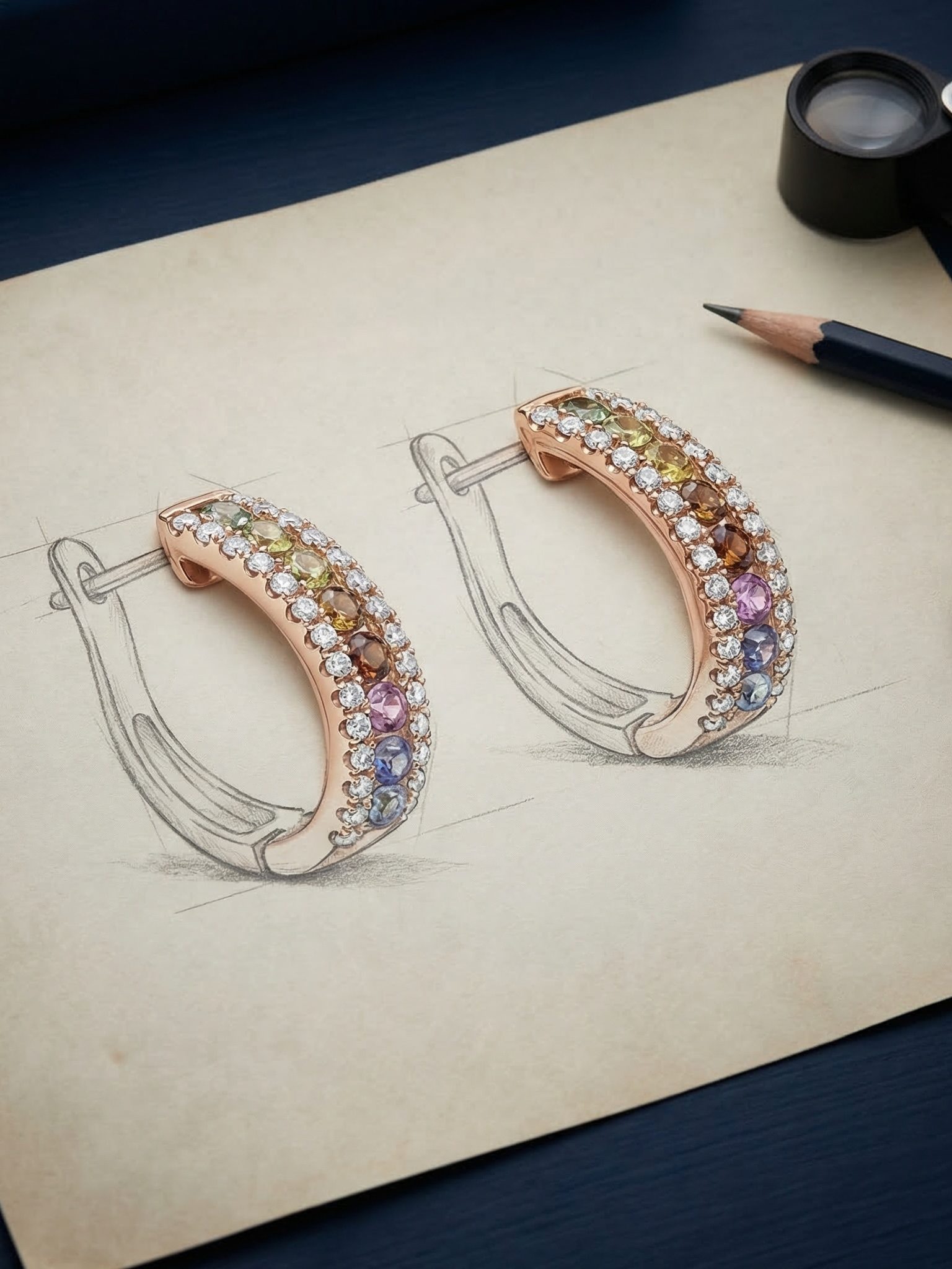 18kt Yellow Gold Hoop Earrings in Natura…