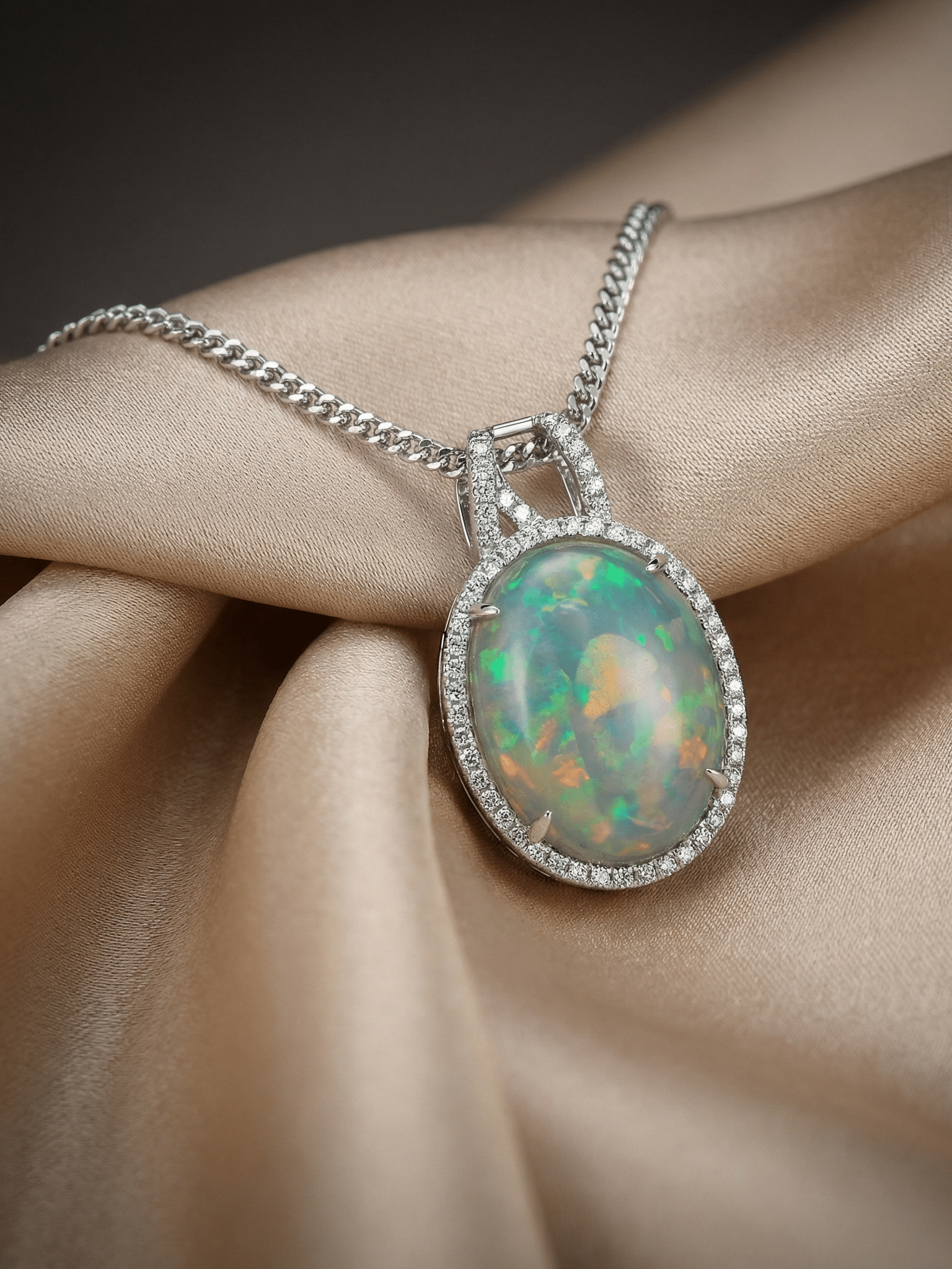 18CT Yellow Gold Opal Ring With and Diam…