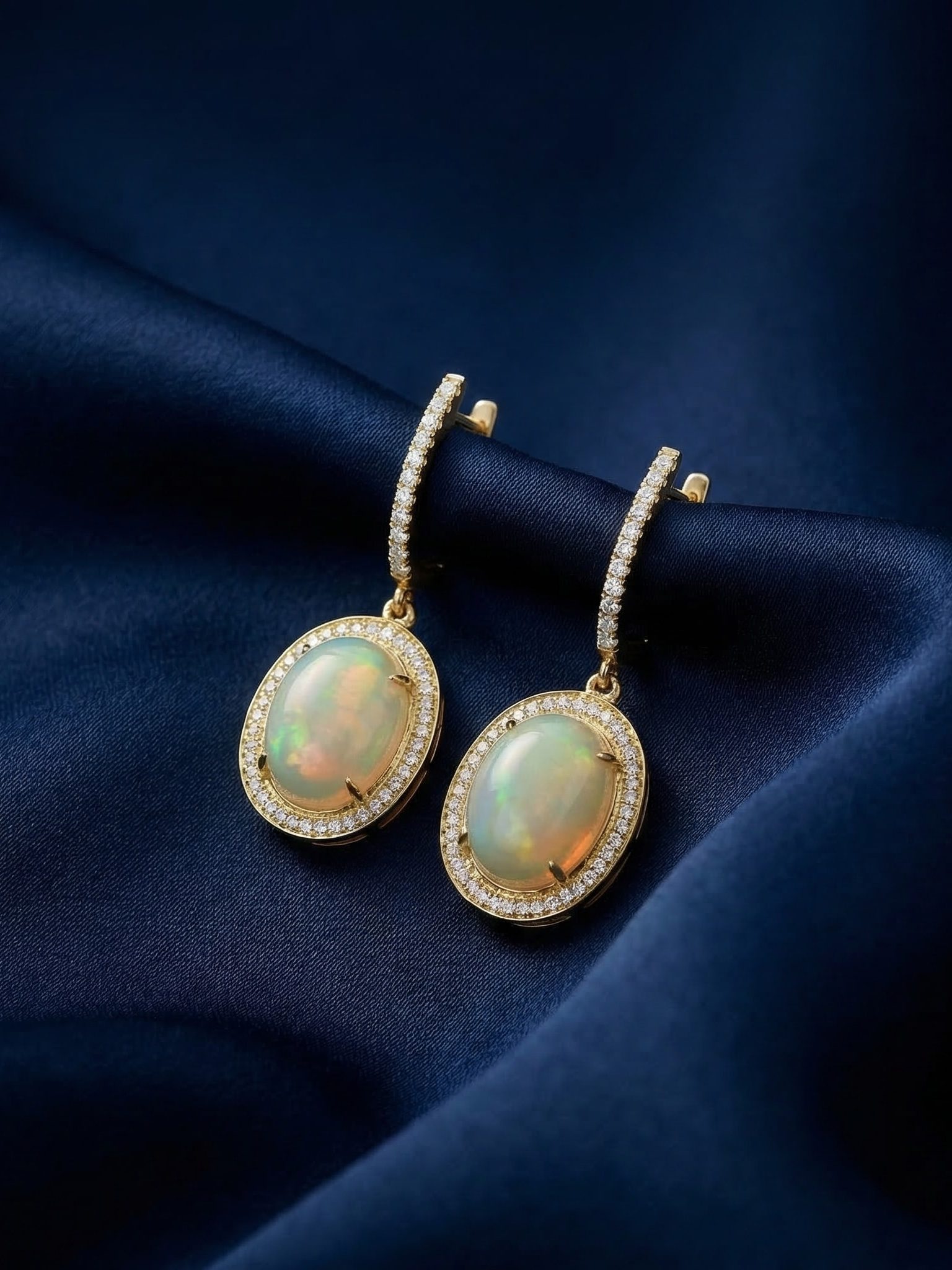 Oval Opal With Round Diamonds