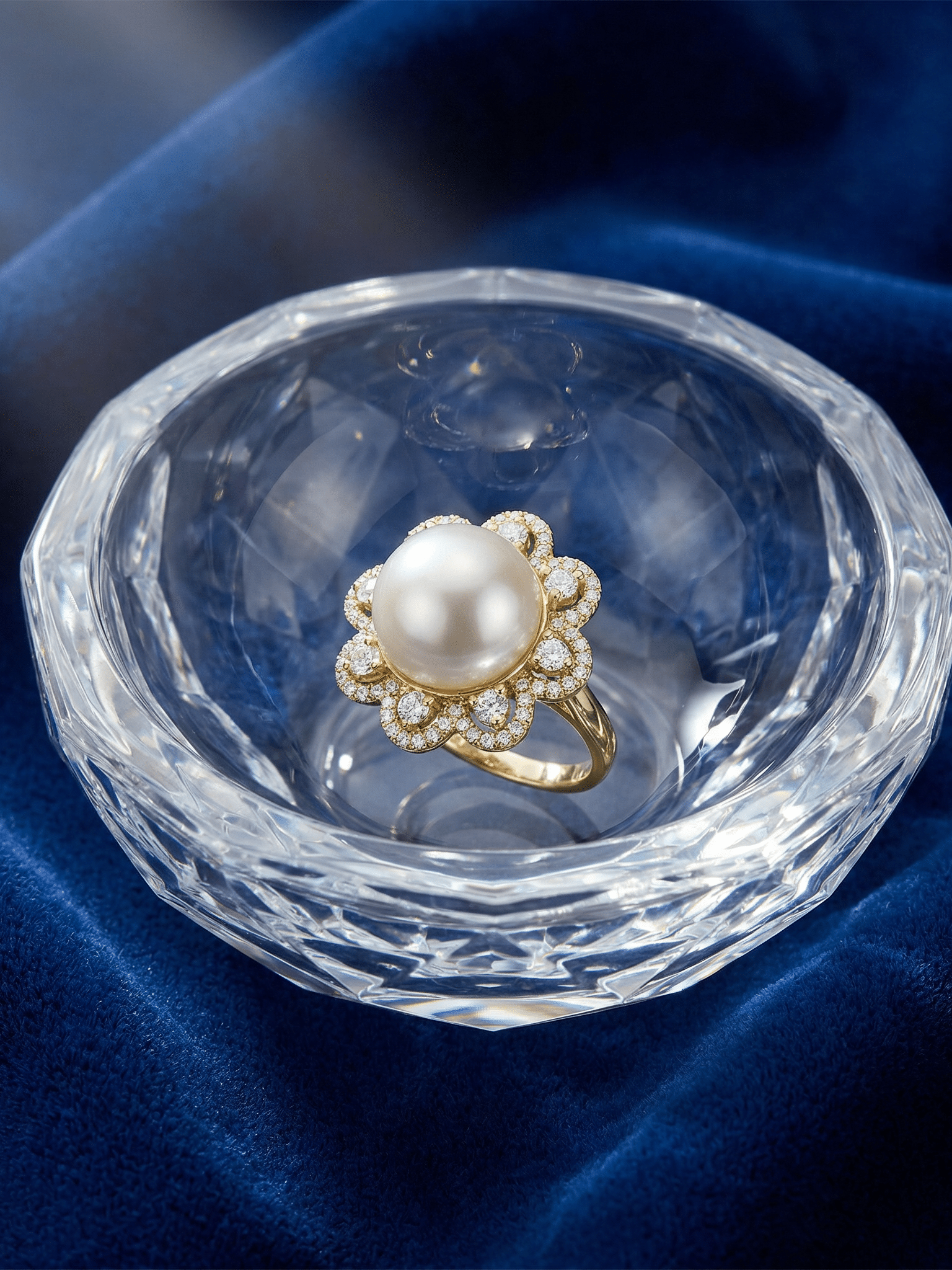 Pearl and Diamond Bow Pendant