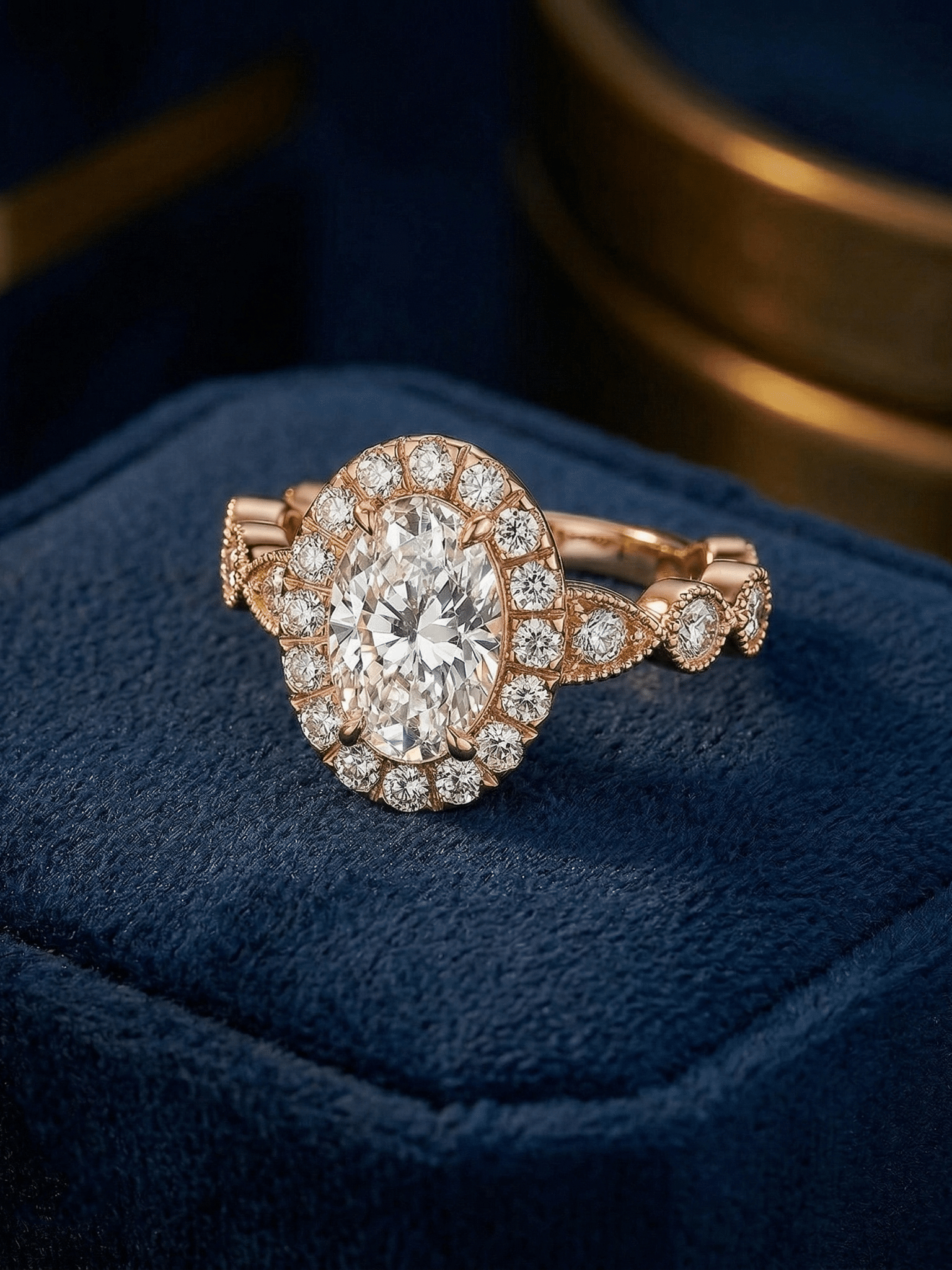 18kt Two-Tone Ring with Emerald Cut Diam…