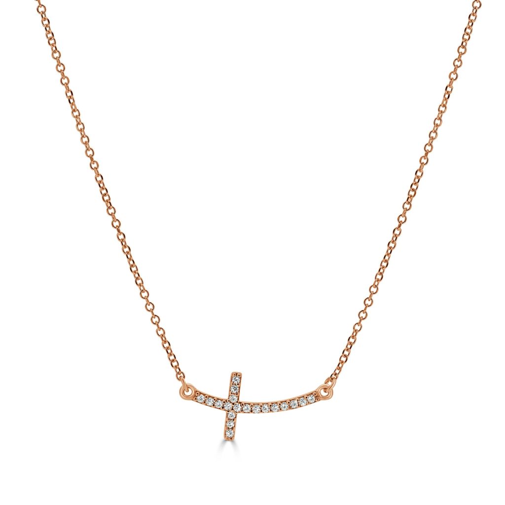 Round Diamond Cross Necklace