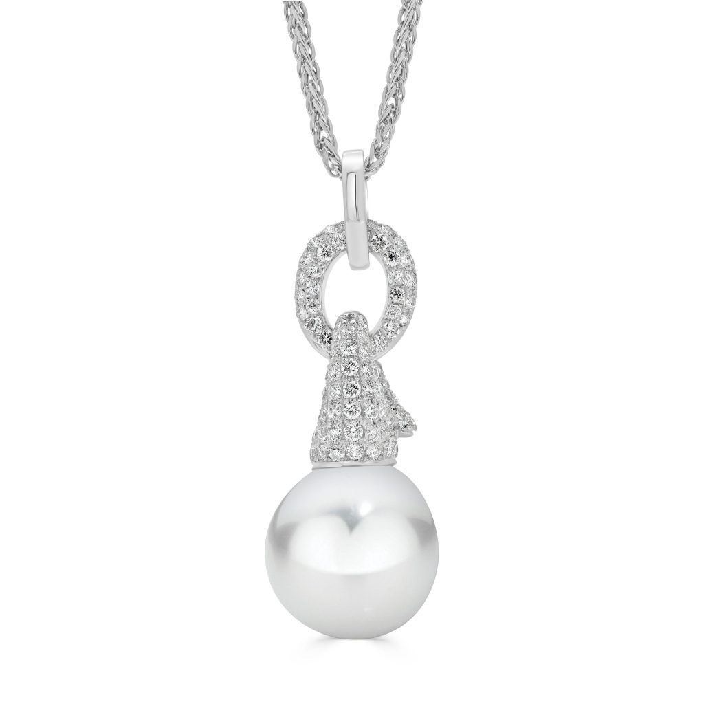Diamond And South Sea Pearl Pendant
