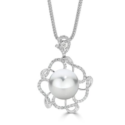 Pearl and diamond necklace