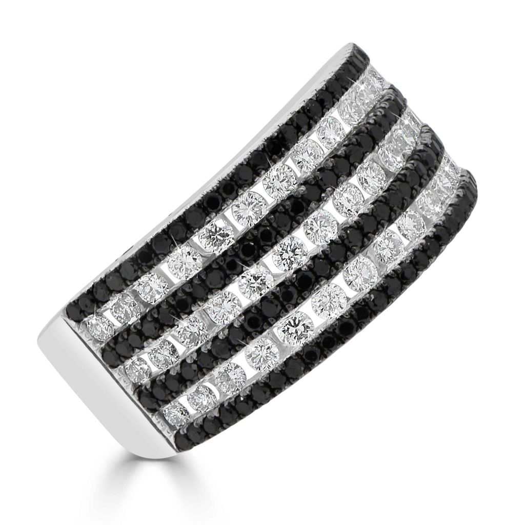 Black and White Diamond Alernating Dress Ring