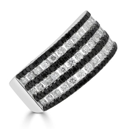 Black and White Diamond Alernating Dress Ring