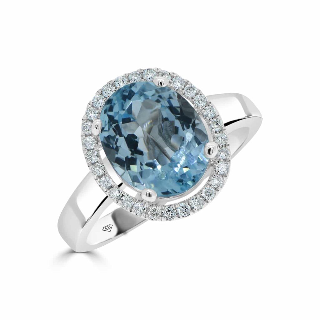 Aquamarine and Diamond Dress ring