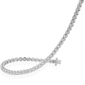 Round Diamond Tennis Bracelet in White Gold