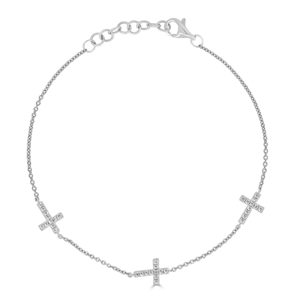 Round Diamond Cross Bracelet