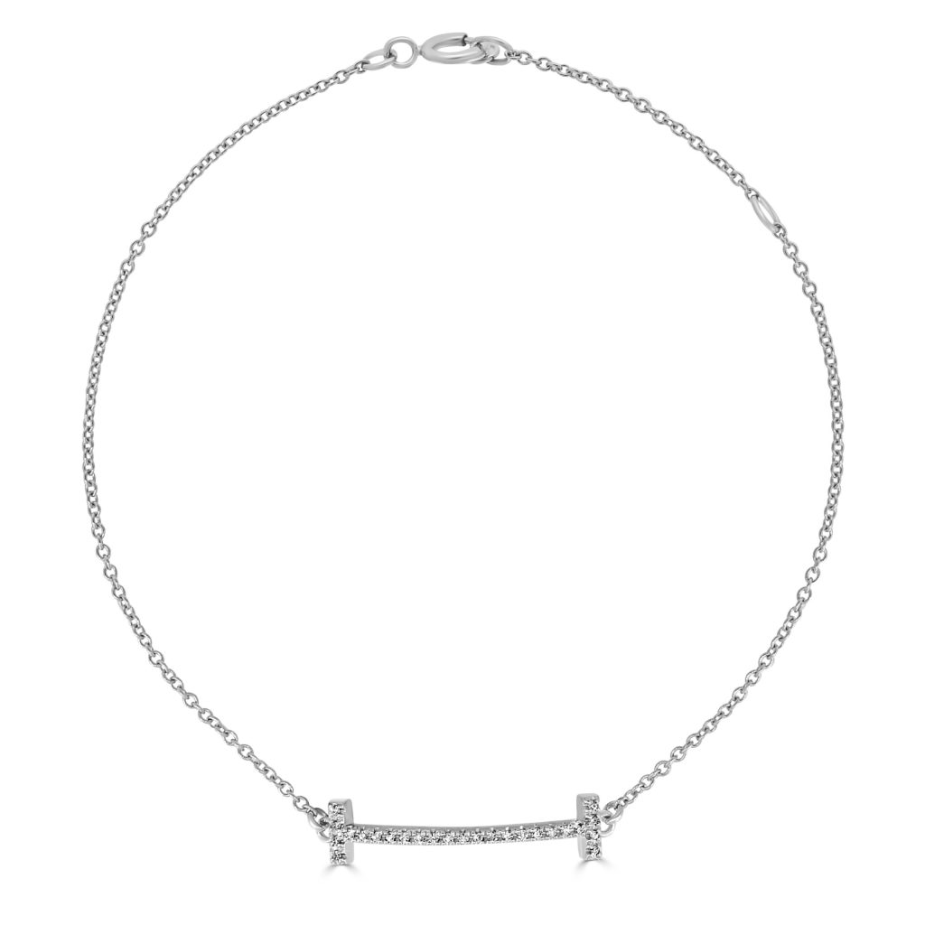 Gold Bracelet with T Bar Symbol