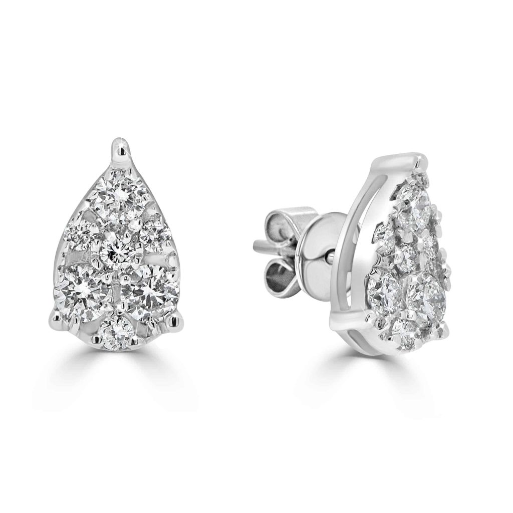 Round Diamond Cluster Studs