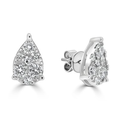 Round Diamond Cluster Studs